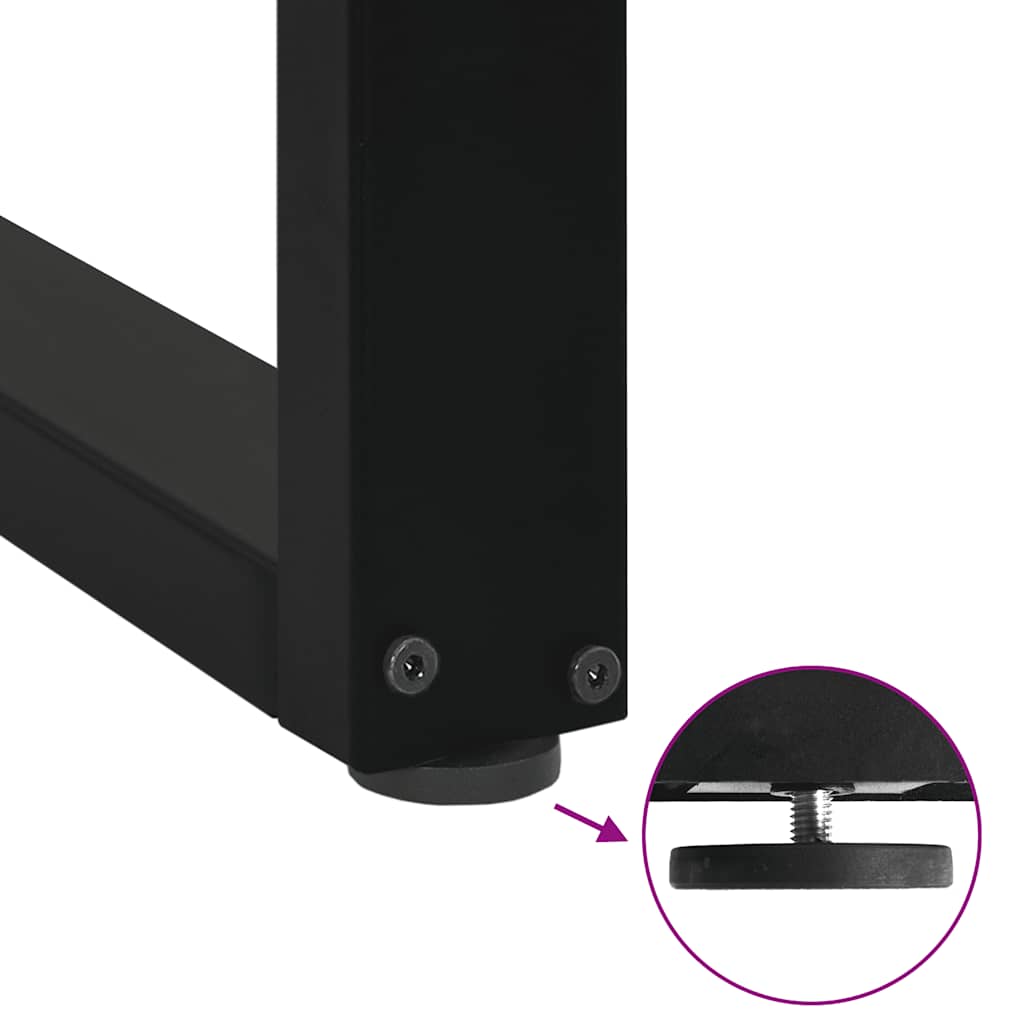 Pieds de table basse en U, 2 pièces, noir, 60 x (42-43) cm, acier - XIOS