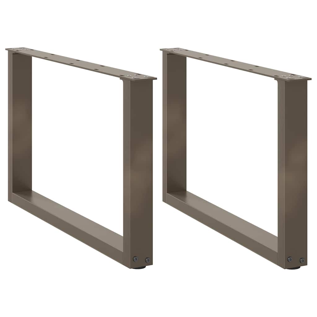 Pieds de table basse en U, 2 pièces, acier naturel, 60 x (42-43) cm - XIOS