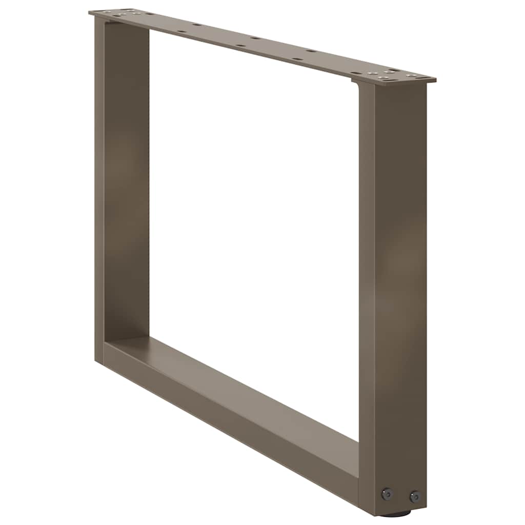 Pieds de table basse en U, 2 pièces, acier naturel, 60 x (42-43) cm - XIOS
