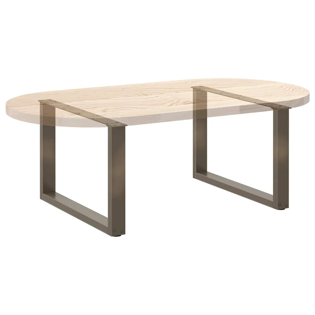 Pieds de table basse en U, 2 pièces, acier naturel, 60 x (42-43) cm - XIOS