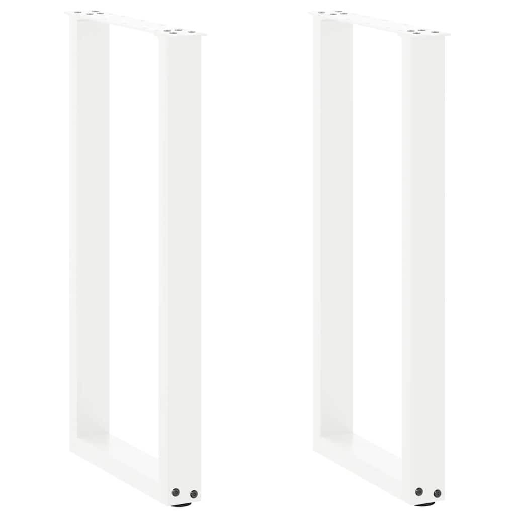 Pieds de table console en U, 2 pièces, blanc, 28 x (72-73) cm, acier - XIOS