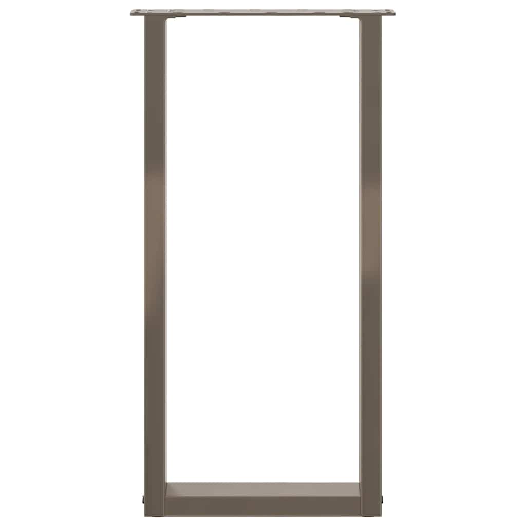 Pieds de table console en U, 2 pièces, acier naturel, 38 x (72-73) cm - XIOS