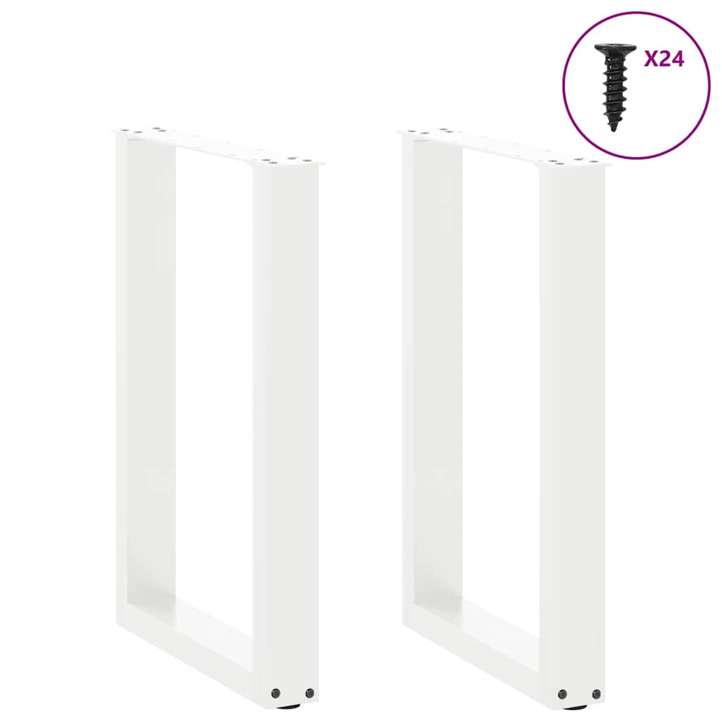 Pieds de table à manger en U, 2 pièces, blanc, 50 x (72-73) cm, acier - XIOS
