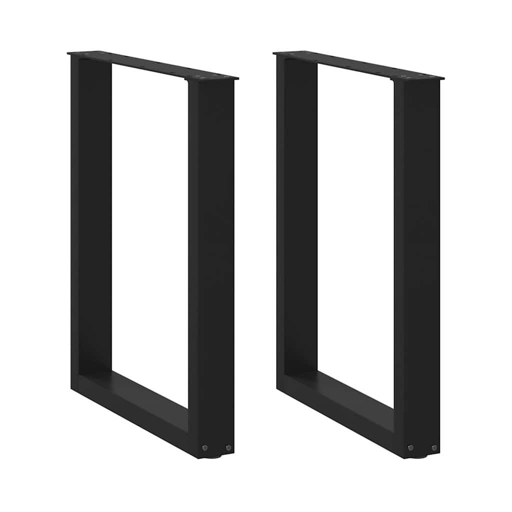 Pieds de table à manger en U 2 pièces Noir 60 x (72-73) cm Acier - XIOS