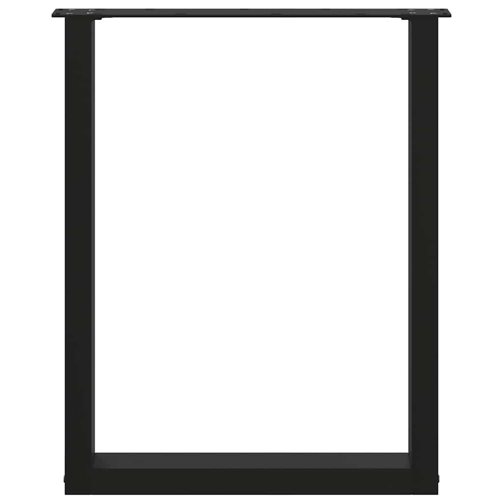 Pieds de table à manger en U 2 pièces Noir 60 x (72-73) cm Acier - XIOS