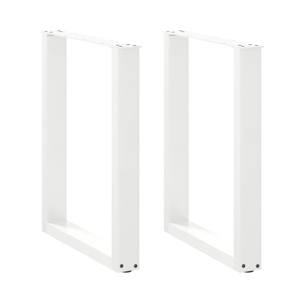 Pieds de table à manger en U 2 pièces Blanc 60 x (72-73) cm Acier - XIOS
