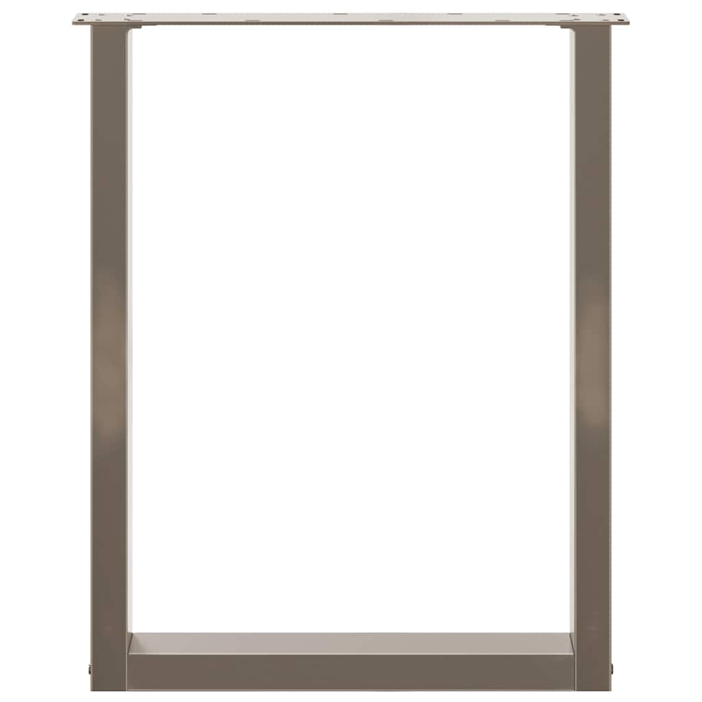 Pieds de table à manger en forme de U, 2 pièces, acier naturel, 60 x (72-73) cm - XIOS