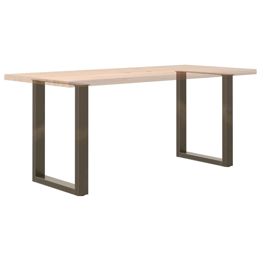Pieds de table à manger en forme de U, 2 pièces, acier naturel, 60 x (72-73) cm - XIOS