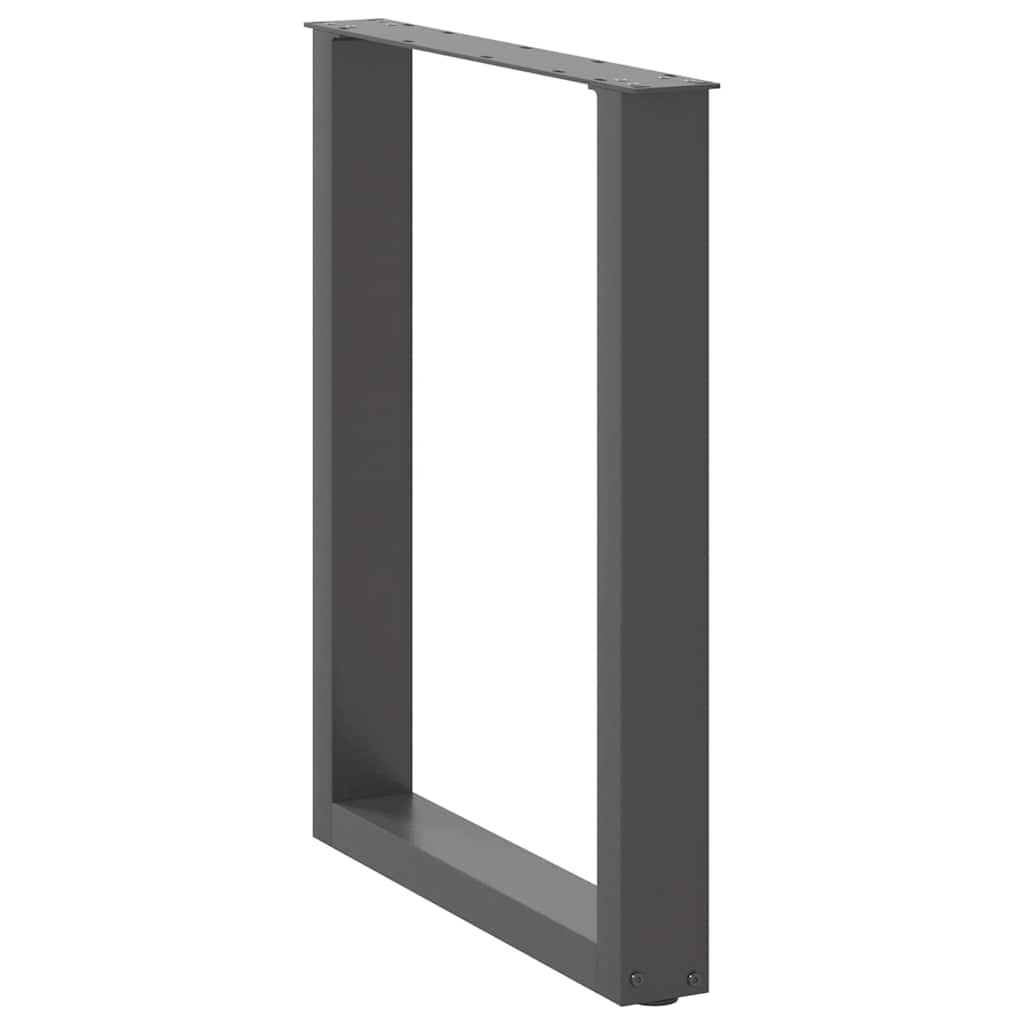 Pieds de table à manger en U 2 pièces Anthracite 70 x (72-73) cm Acier - XIOS
