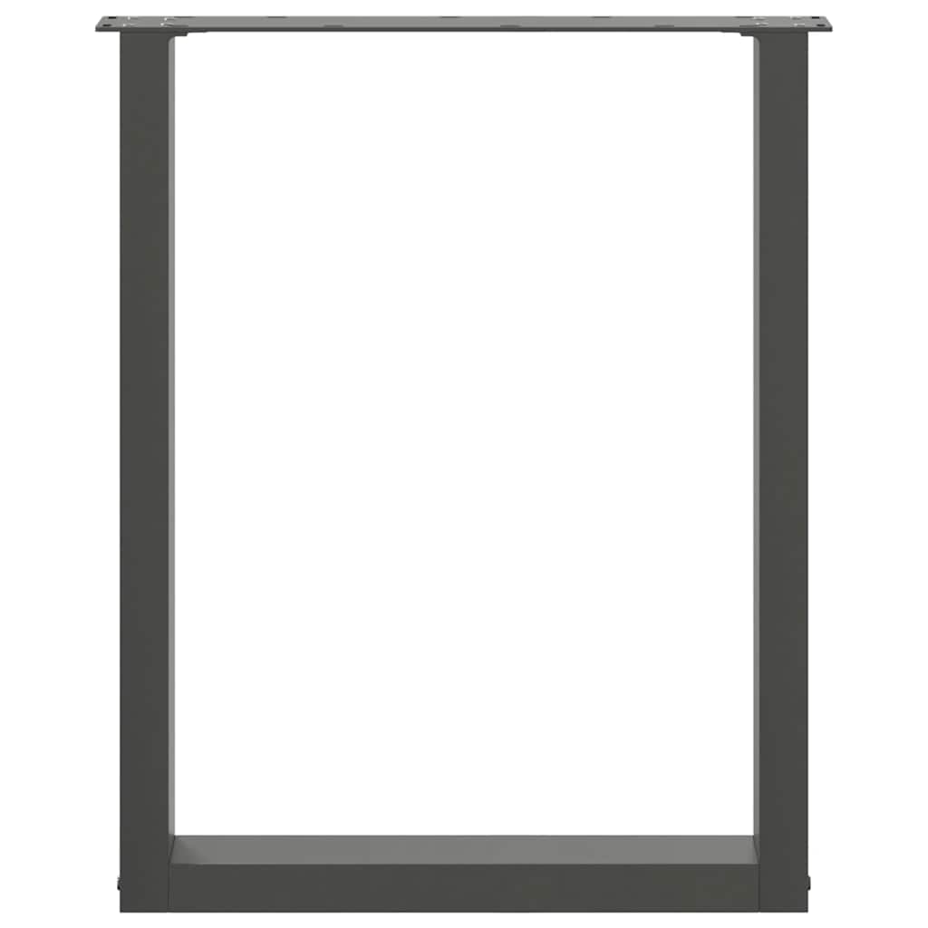 Pieds de table à manger en U 2 pièces Anthracite 70 x (72-73) cm Acier - XIOS