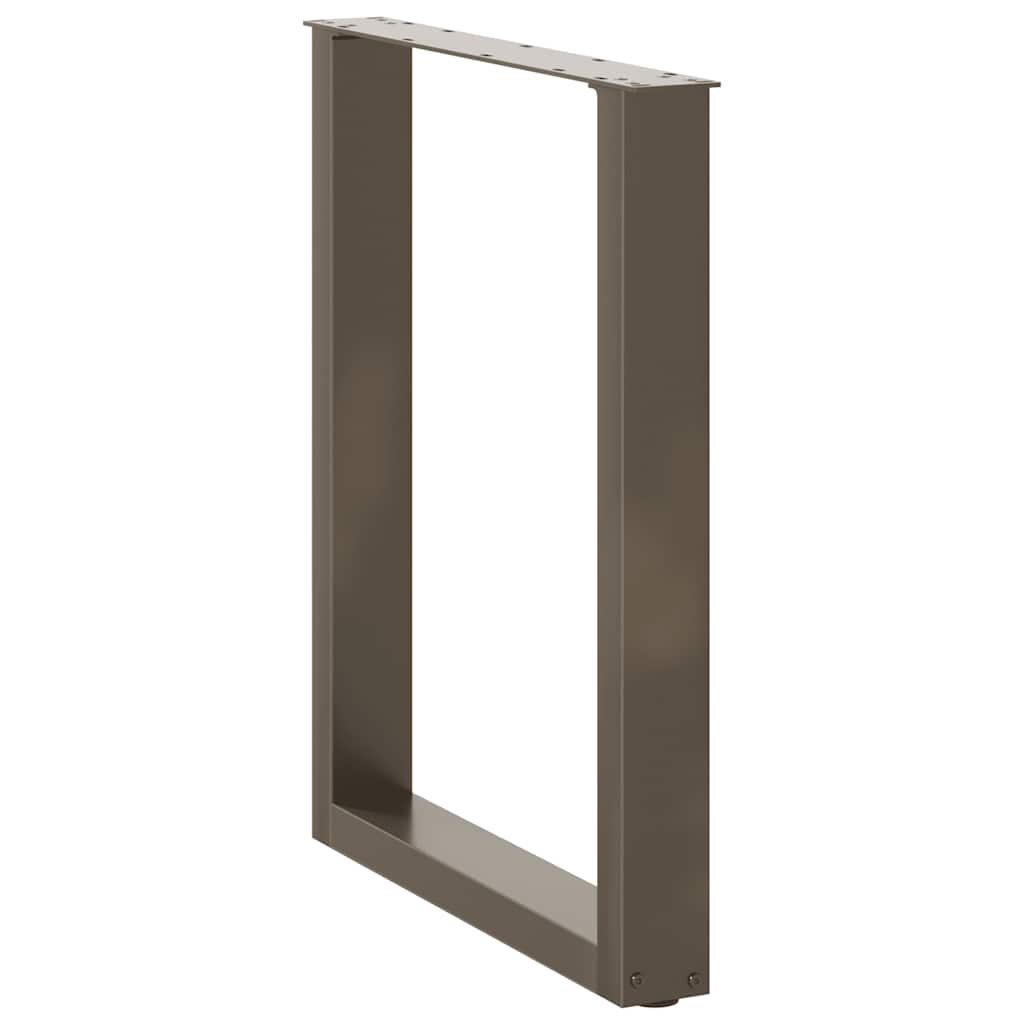 Pieds de table à manger en forme de U, 2 pièces, acier naturel, 70 x (72-73) cm - XIOS