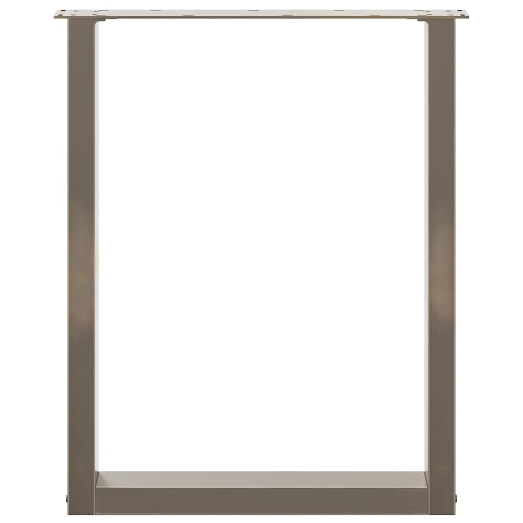 Pieds de table à manger en forme de U, 2 pièces, acier naturel, 70 x (72-73) cm - XIOS
