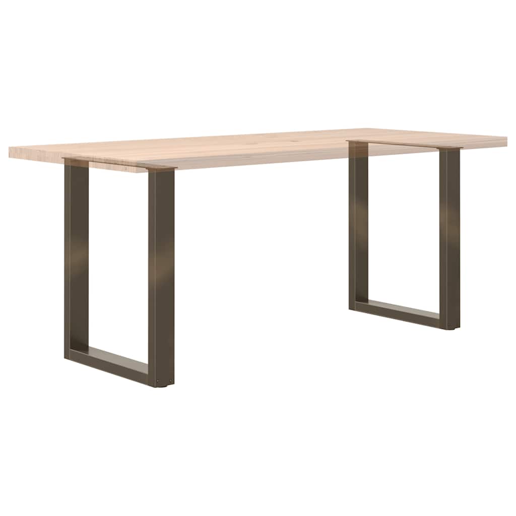 Pieds de table à manger en forme de U, 2 pièces, acier naturel, 70 x (72-73) cm - XIOS