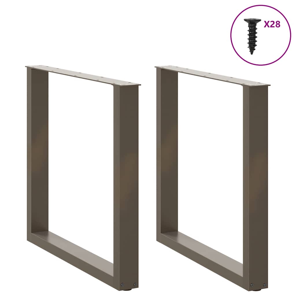 Pieds de table à manger en U 2 pièces Acier naturel 80 x (72-73) cm Acier - XIOS