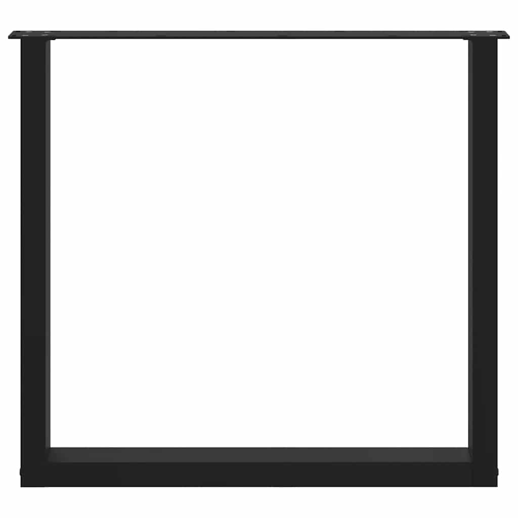 Pieds de table à manger en U 2 pièces Noir 90 x (72-73) cm Acier - XIOS