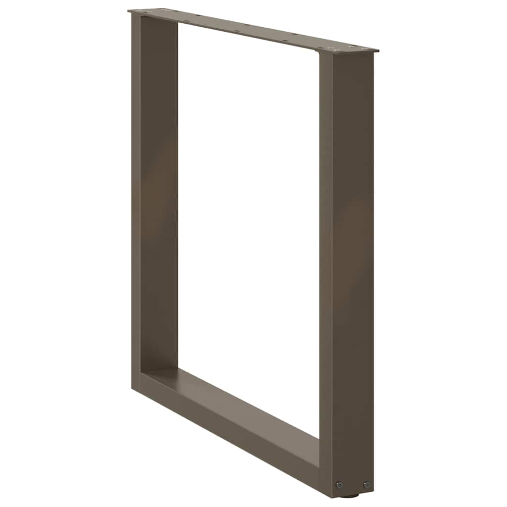 Pieds de table à manger en forme de U, 2 pièces, acier naturel, 90 x (72-73) cm - XIOS