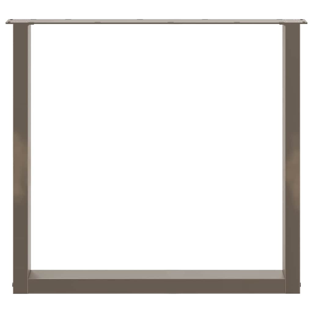 Pieds de table à manger en forme de U, 2 pièces, acier naturel, 90 x (72-73) cm - XIOS