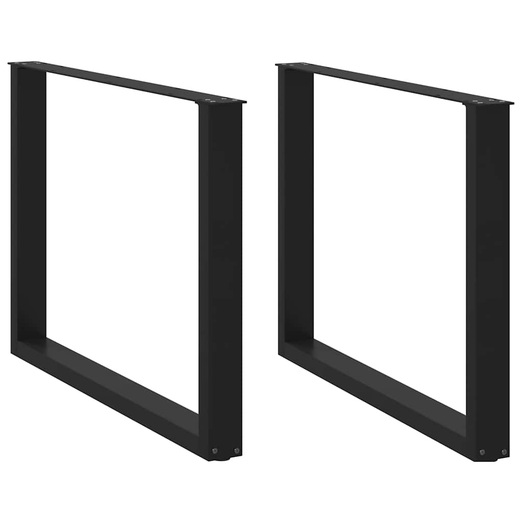Pieds de table à manger en U 2 pièces Noir 100 x (72-73) cm Acier - XIOS