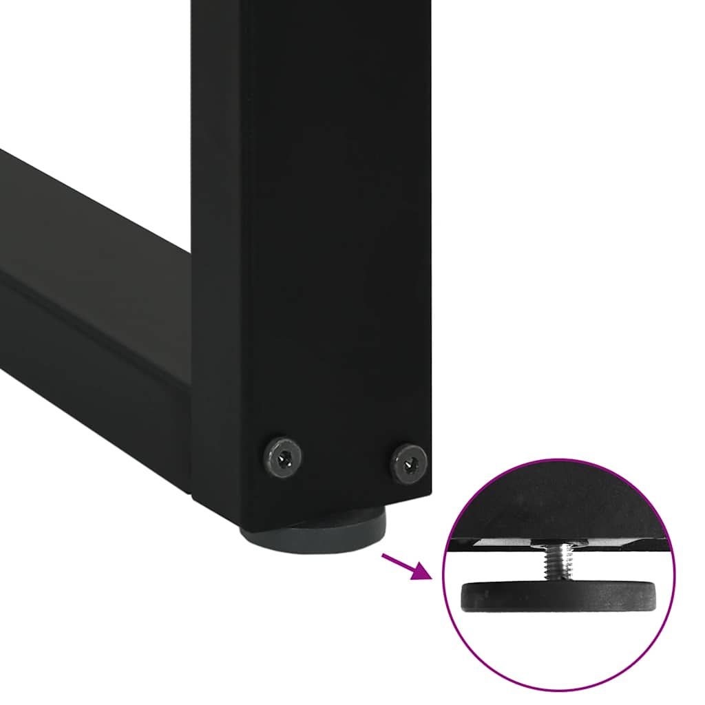 Pieds de table à manger en U 2 pièces Noir 100 x (72-73) cm Acier - XIOS