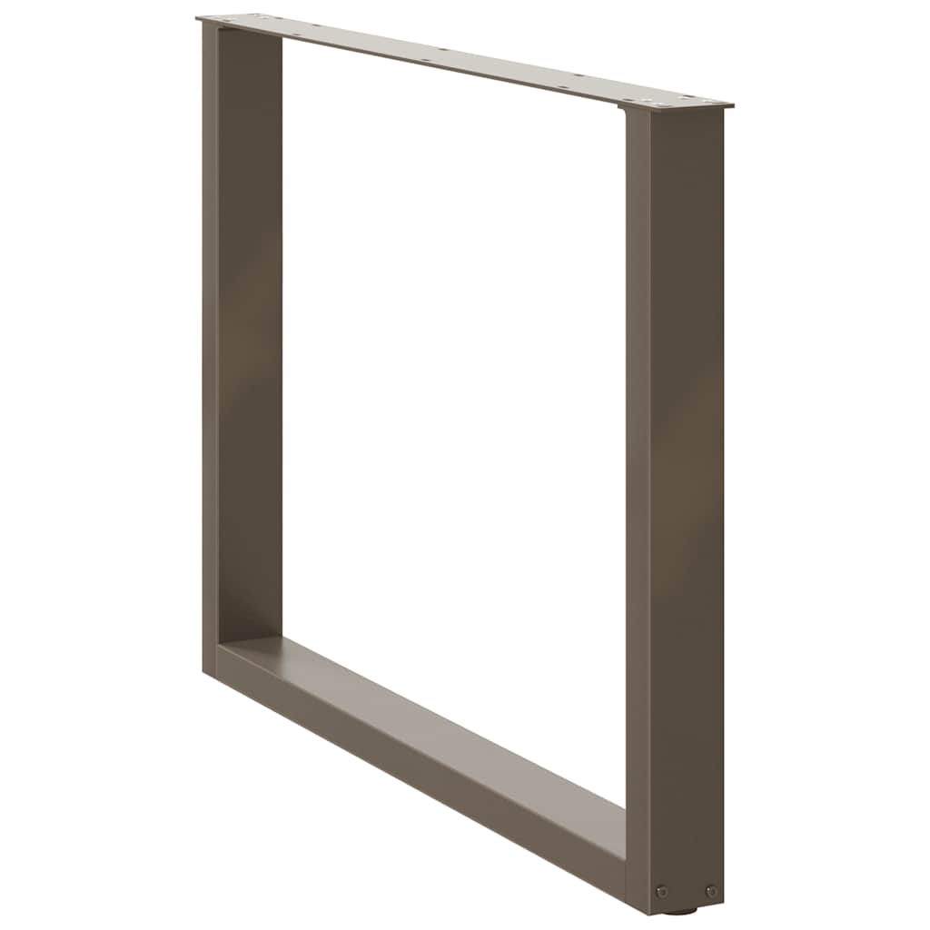 Pieds de table à manger en forme de U, 2 pièces, acier naturel, 100 x (72-73) cm - XIOS