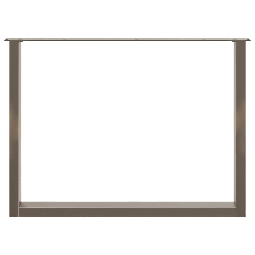 Pieds de table à manger en forme de U, 2 pièces, acier naturel, 100 x (72-73) cm - XIOS