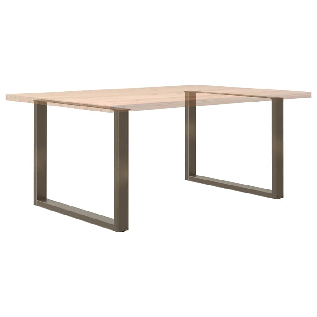 Pieds de table à manger en forme de U, 2 pièces, acier naturel, 100 x (72-73) cm - XIOS