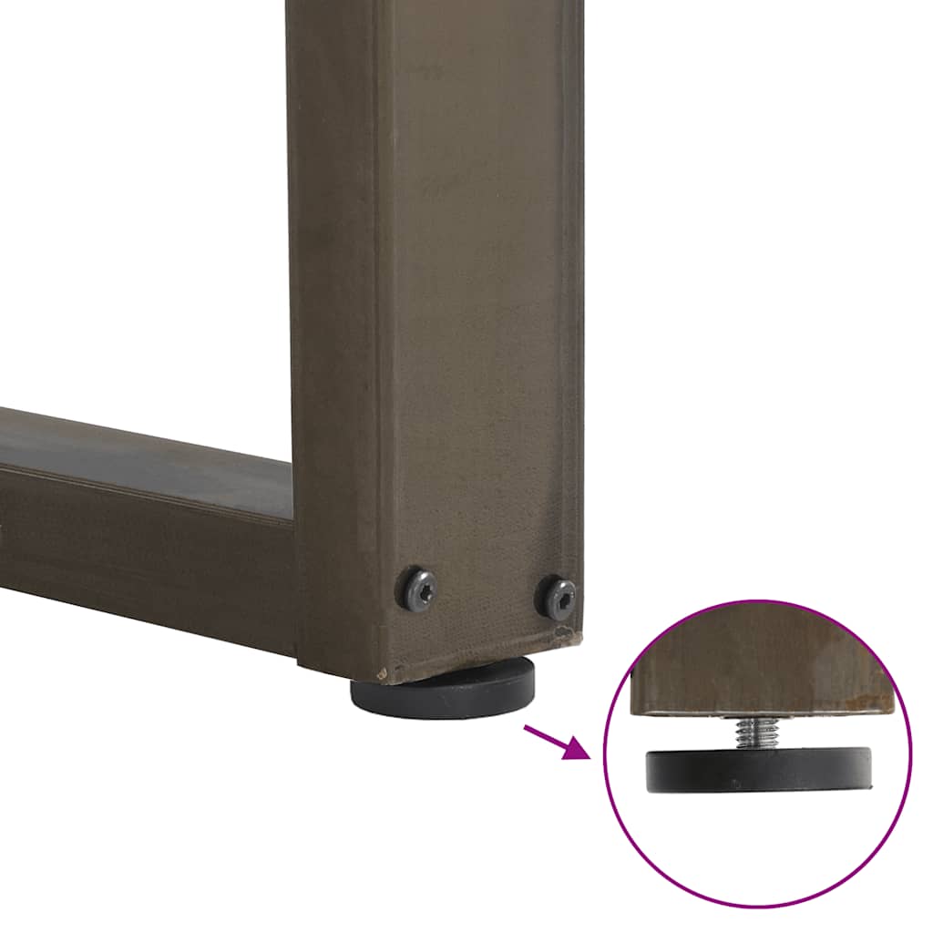 Pieds de table à manger en forme de U, 2 pièces, acier naturel, 100 x (72-73) cm - XIOS