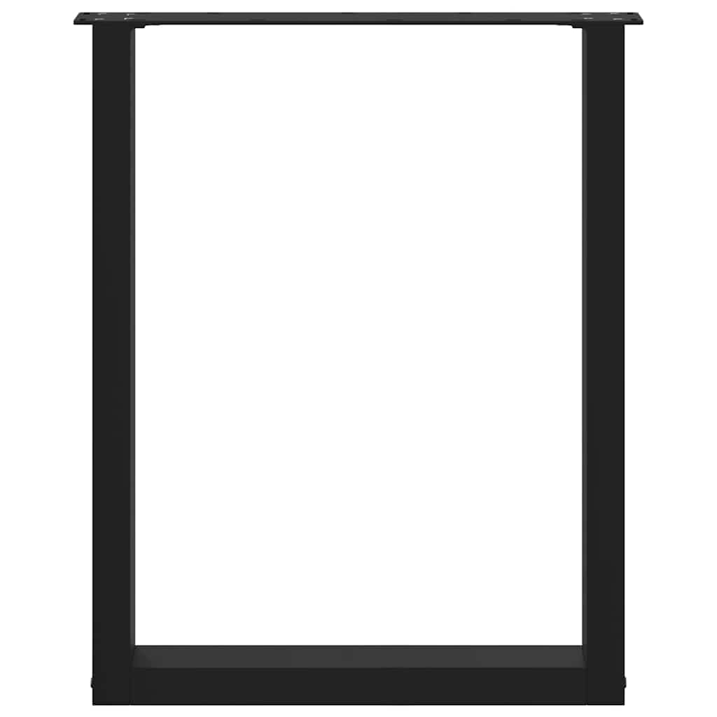Pieds de table à manger en U 3 pièces Noir 70 x (72-73) cm Acier - XIOS