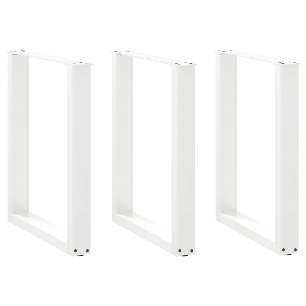 Pieds de table à manger en U, 3 pièces, blanc, 70 x (72-73) cm, acier - XIOS
