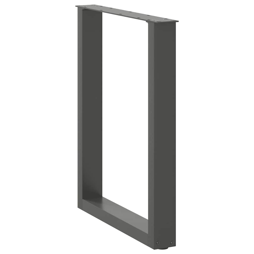 Pieds de table à manger en U 3 pièces Anthracite 70 x (72-73) cm Acier - XIOS