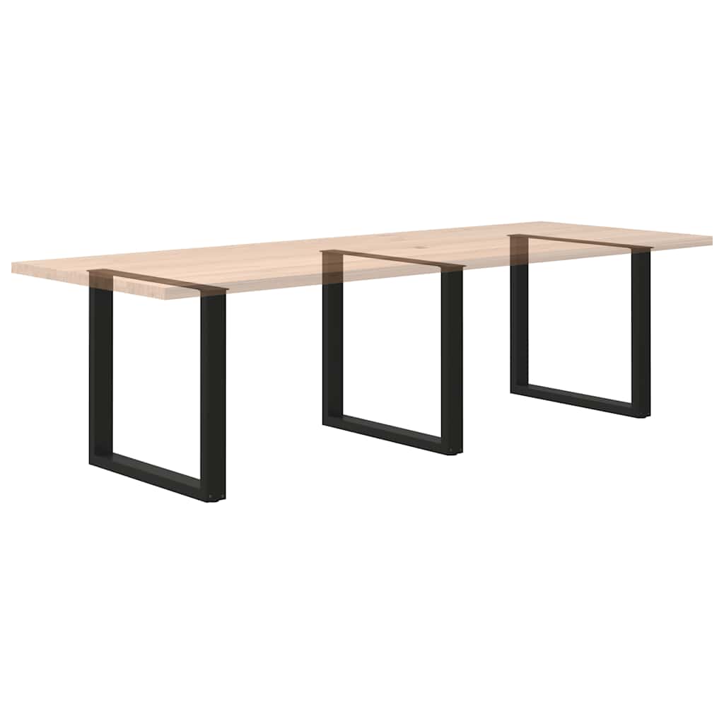 Pieds de table à manger en U, 3 pièces, noir, 80 x (72-73) cm, acier - XIOS