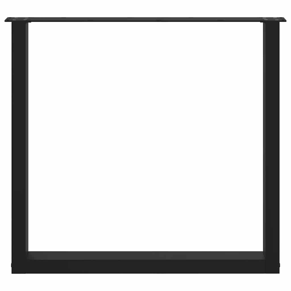 Pieds de table à manger en U 3 pièces Noir 90 x (72-73) cm Acier - XIOS