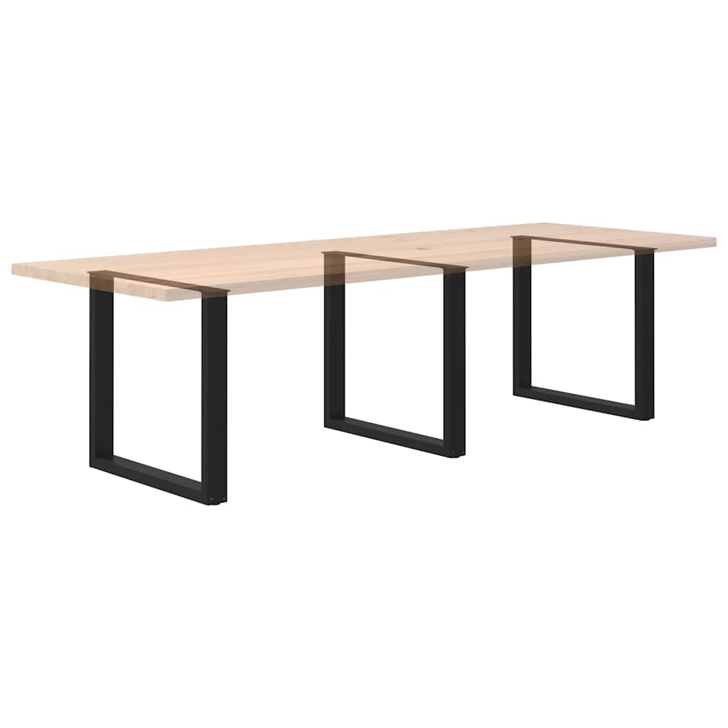 Pieds de table à manger en U 3 pièces Noir 90 x (72-73) cm Acier - XIOS