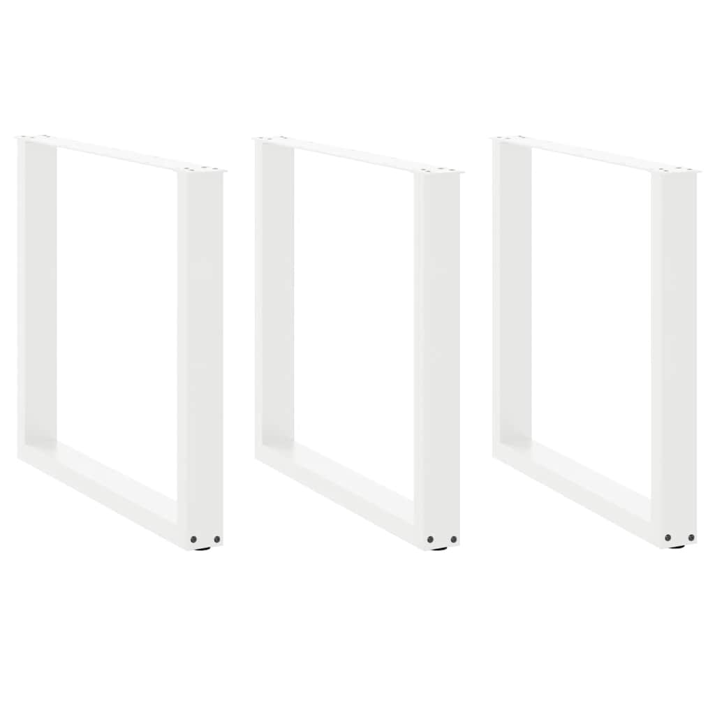 Pieds de table à manger en U 3 pièces Blanc 90 x (72-73) cm Acier - XIOS