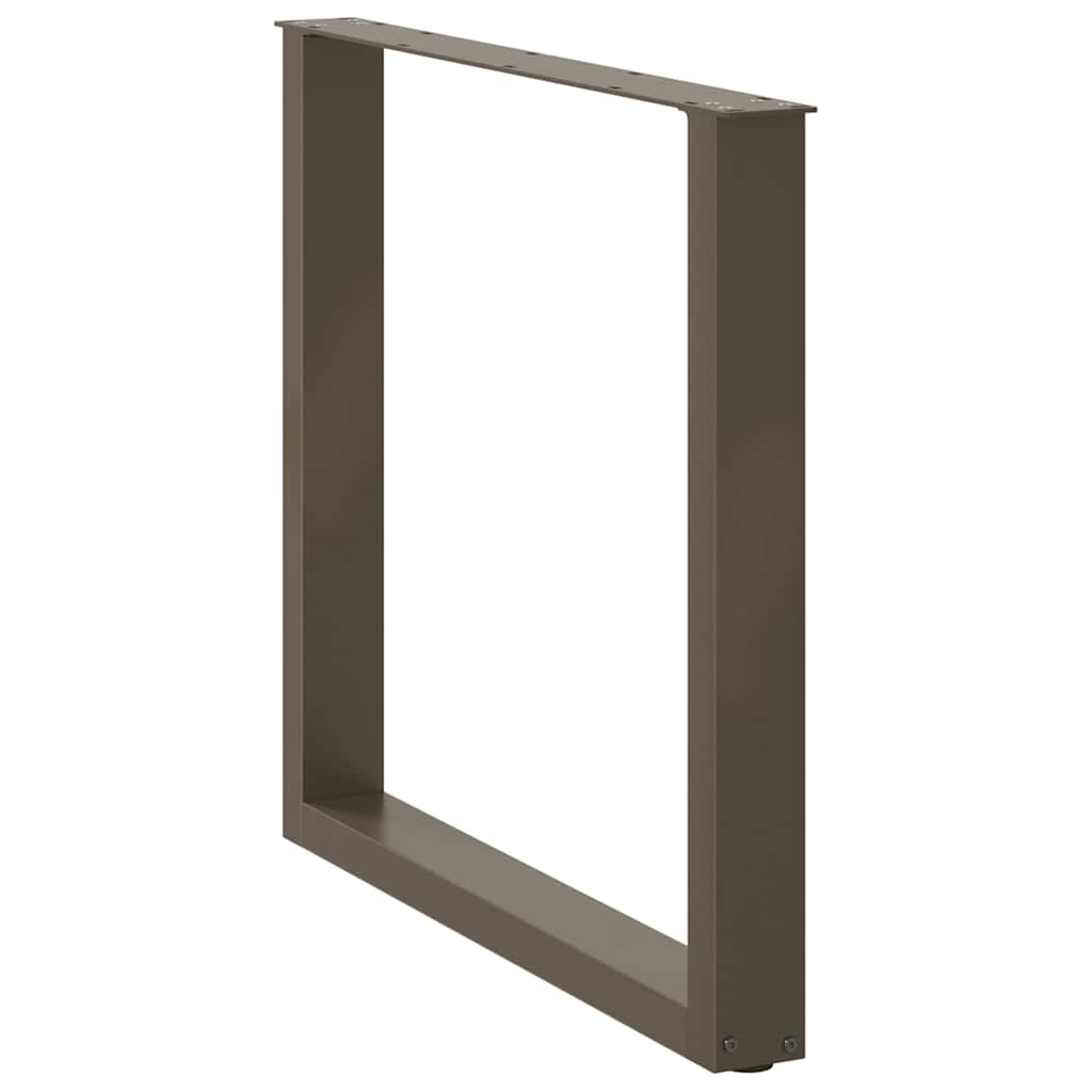Pieds de table à manger en U, 3 pièces, acier naturel, 90 x (72-73) cm - XIOS
