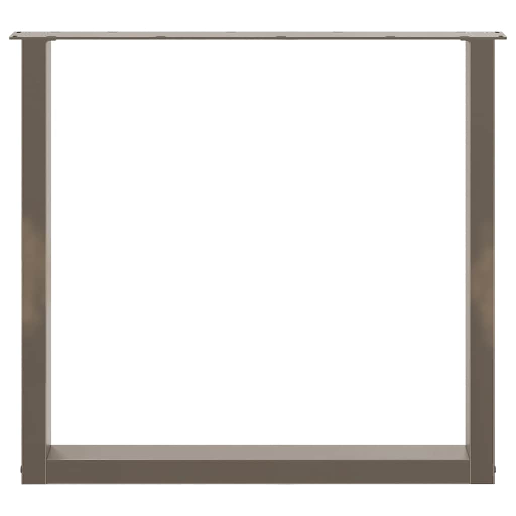 Pieds de table à manger en U, 3 pièces, acier naturel, 90 x (72-73) cm - XIOS