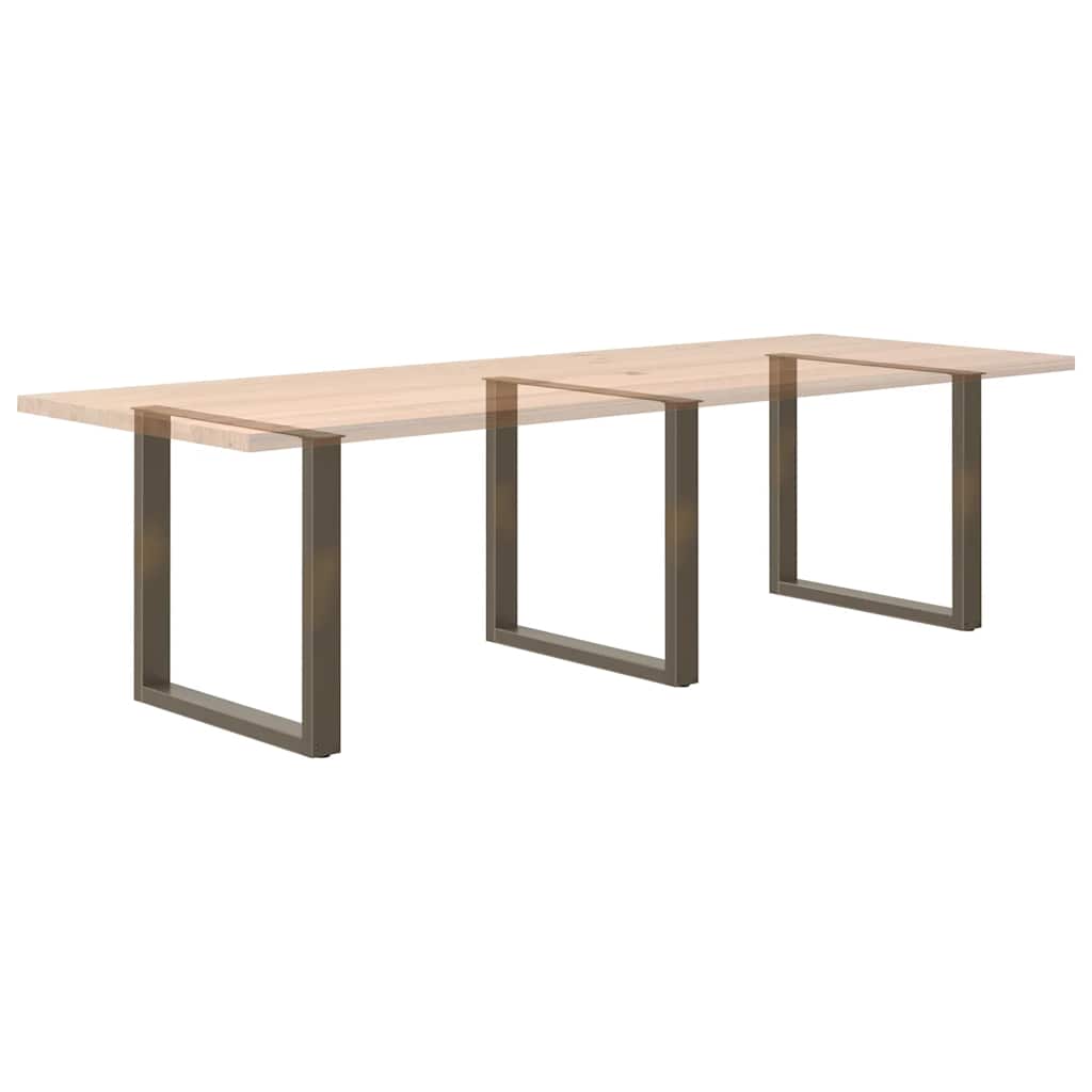 Pieds de table à manger en U, 3 pièces, acier naturel, 90 x (72-73) cm - XIOS