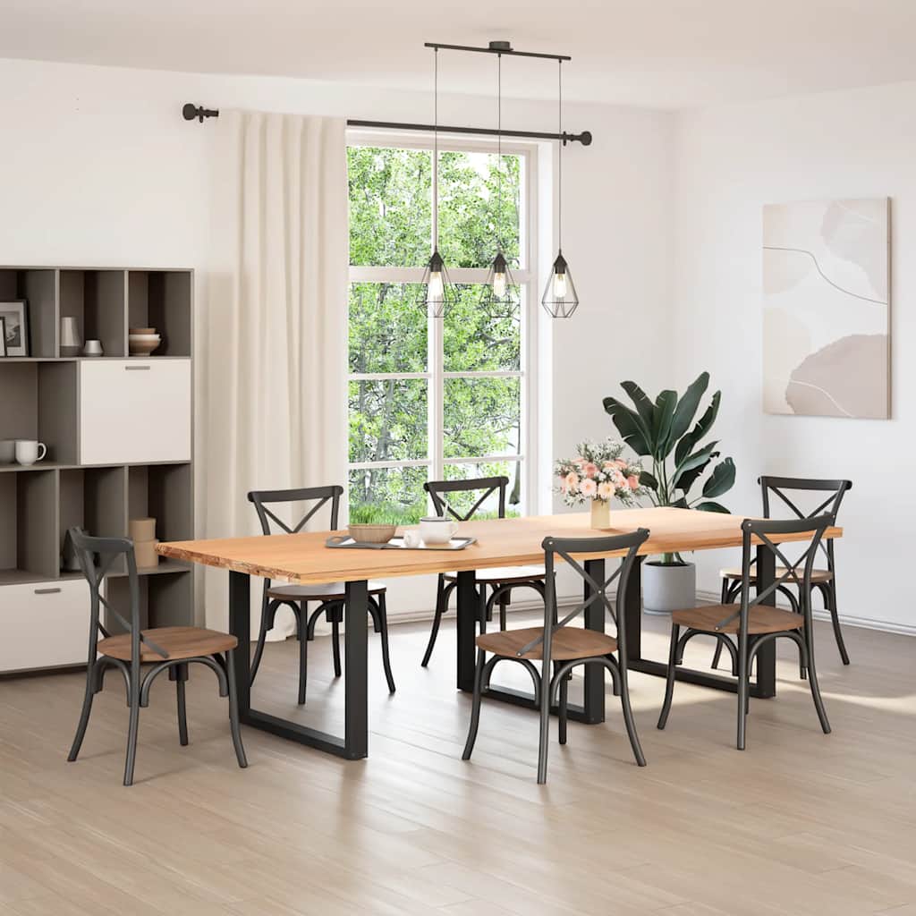 Pieds de table à manger en U 3 pièces Noir 100 x (72-73) cm Acier - XIOS