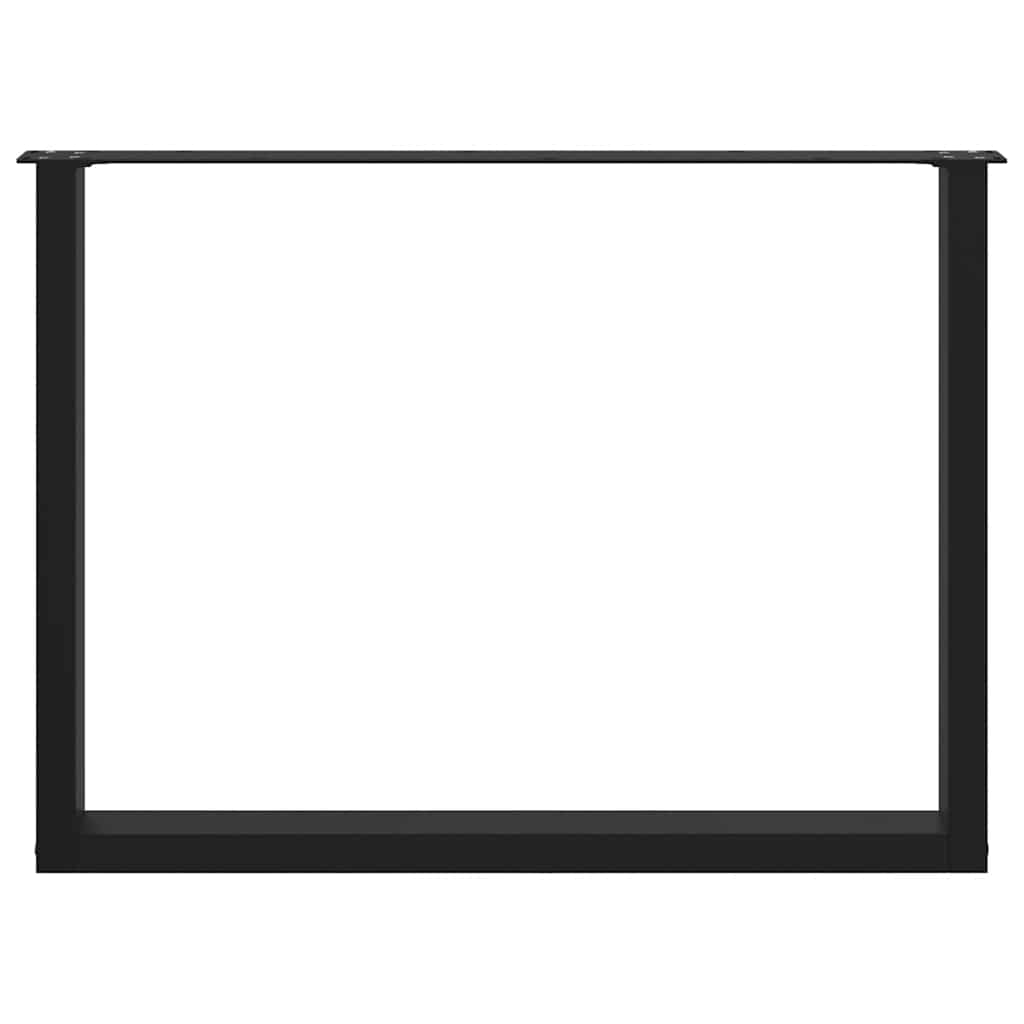 Pieds de table à manger en U 3 pièces Noir 100 x (72-73) cm Acier - XIOS