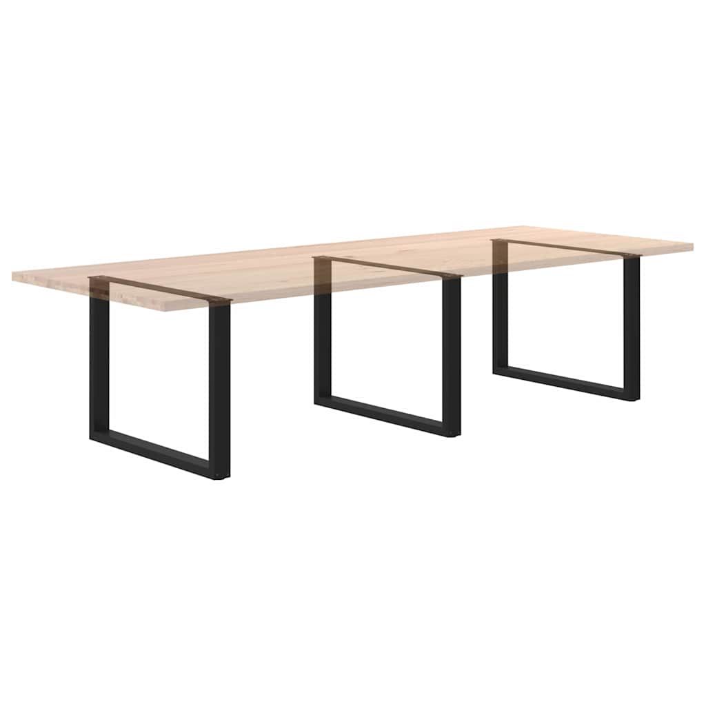 Pieds de table à manger en U 3 pièces Noir 100 x (72-73) cm Acier - XIOS