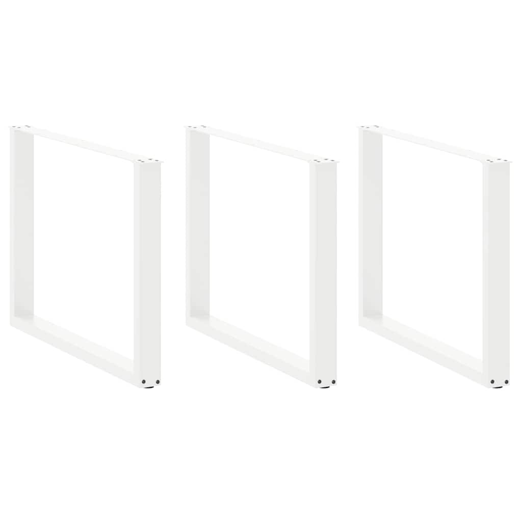 Pieds de table à manger en U 3 pièces Blanc 100 x (72-73) cm Acier - XIOS