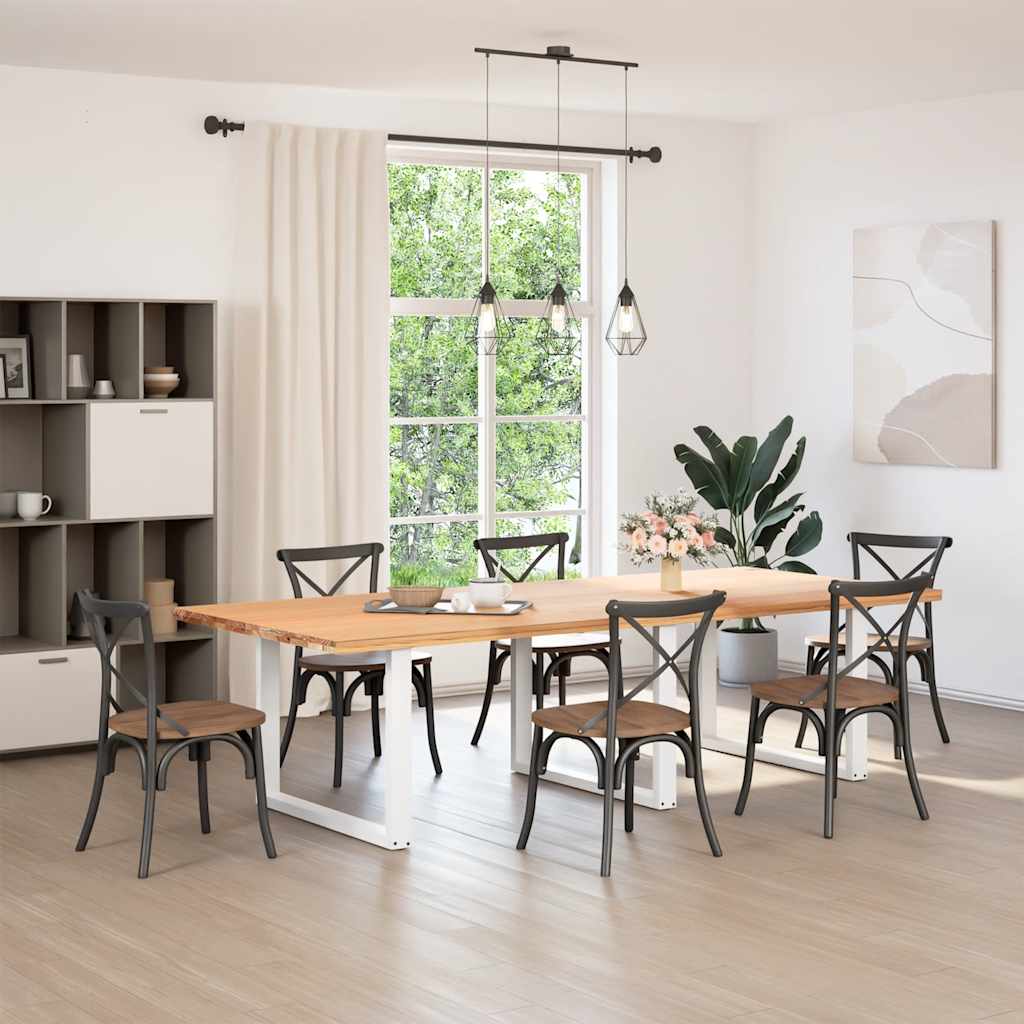 Pieds de table à manger en U 3 pièces Blanc 100 x (72-73) cm Acier - XIOS