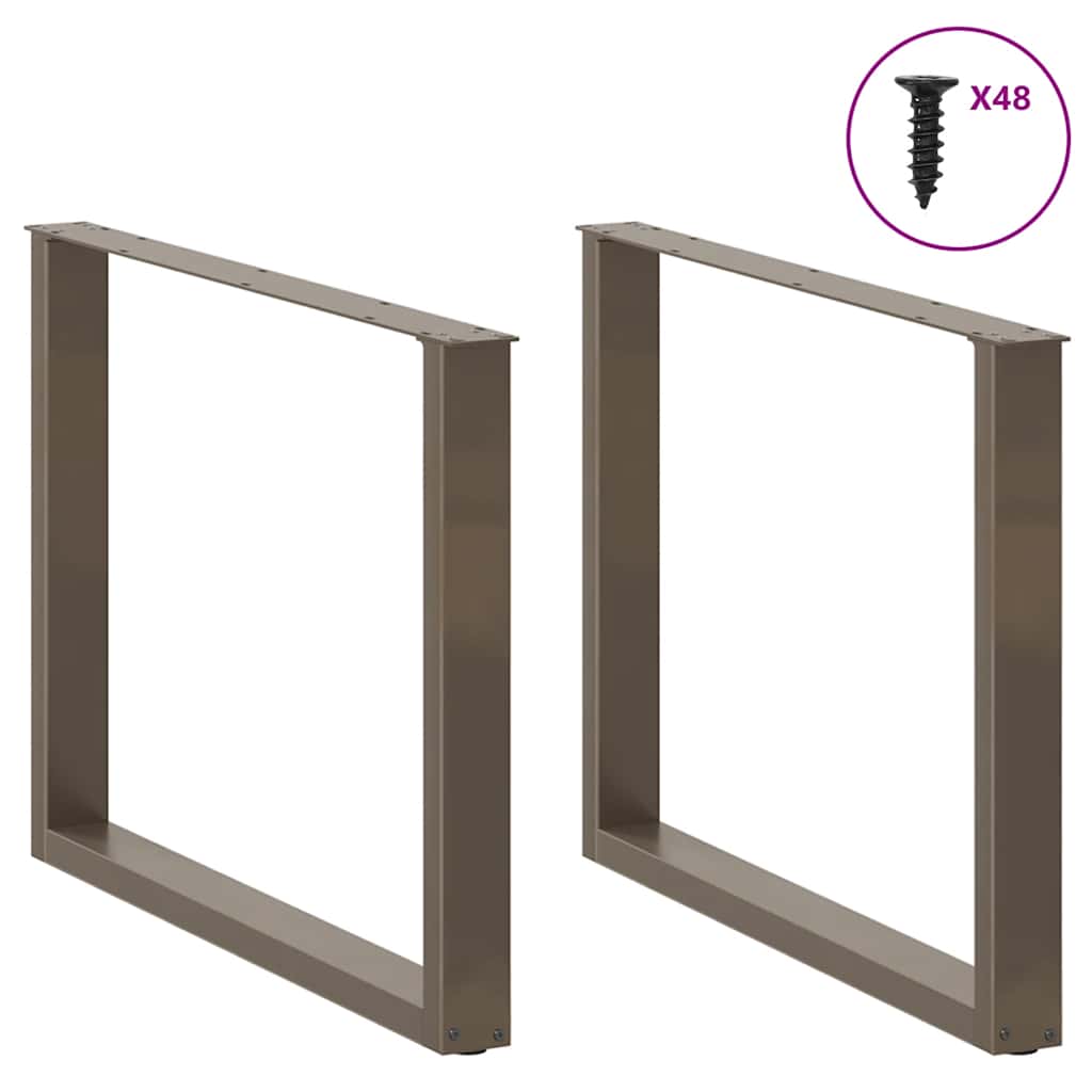 Pieds de table à manger en U 3 pièces Acier naturel 100 x (72-73) cm Acier - XIOS