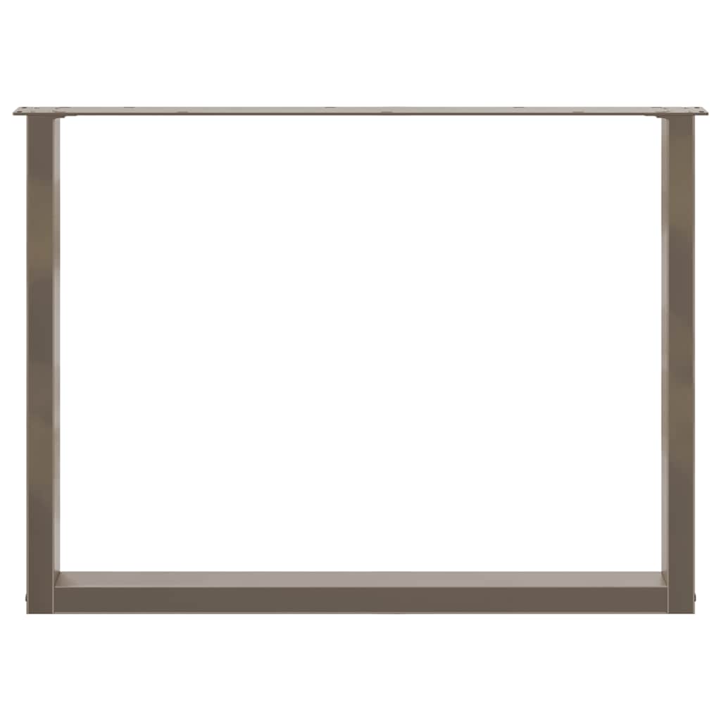 Pieds de table à manger en U 3 pièces Acier naturel 100 x (72-73) cm Acier - XIOS