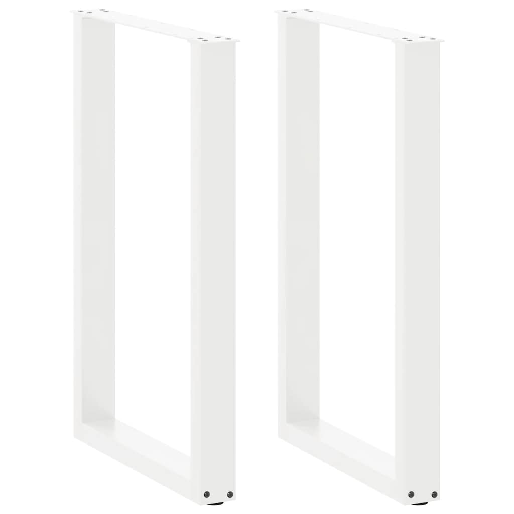 Pieds de table de bar en U 2 pièces Blanc 60 x (90-91) cm Acier - XIOS