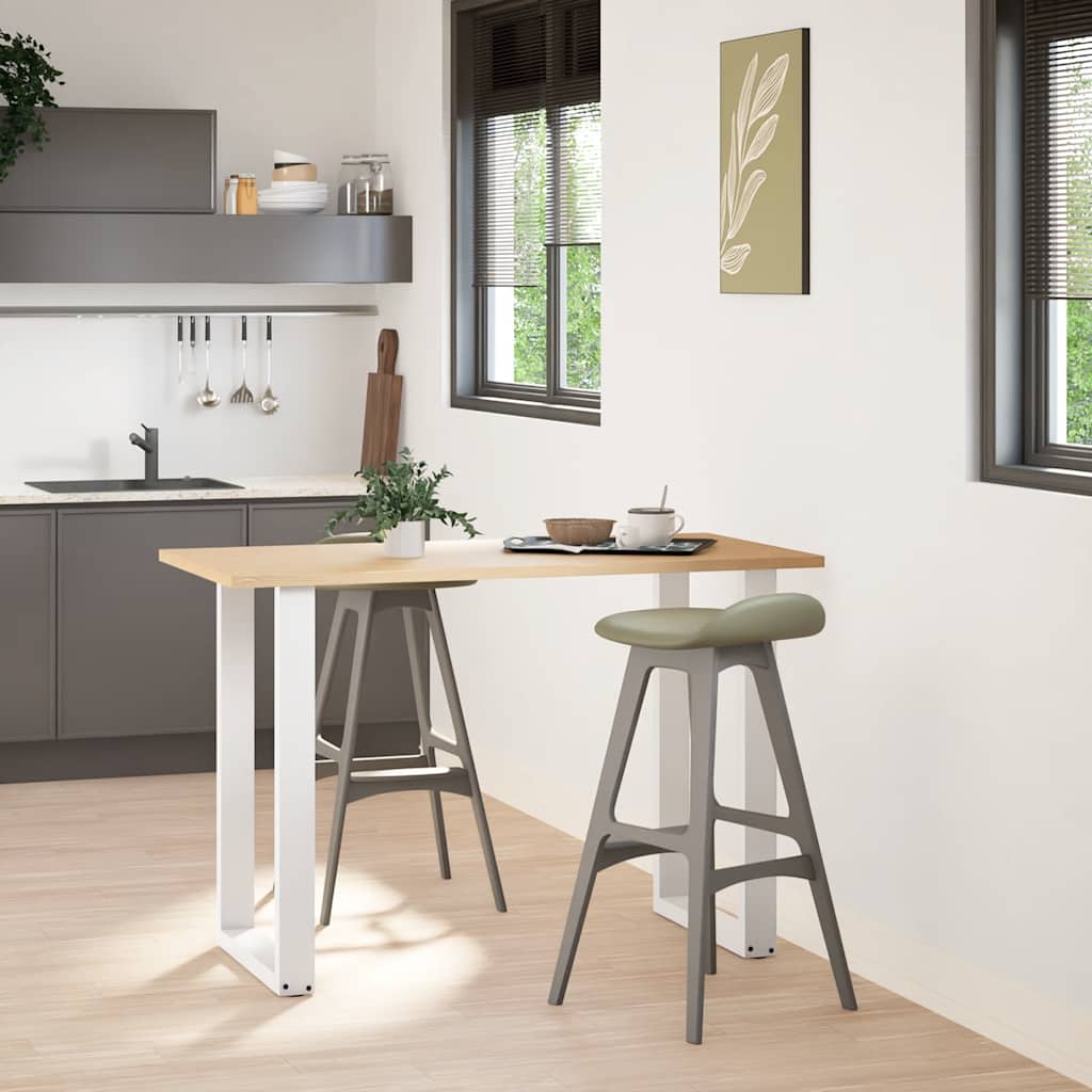 Pieds de table de bar en U 2 pièces Blanc 60 x (90-91) cm Acier - XIOS