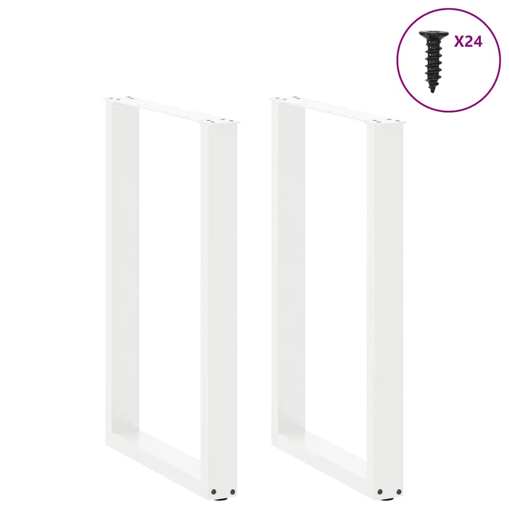 Pieds de table de bar en U 2 pièces Blanc 60 x (90-91) cm Acier - XIOS