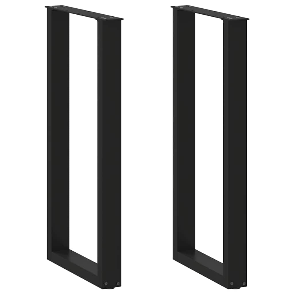 Pieds de table de bar en U 2 pièces Noir 40 x (100-101) cm Acier - XIOS