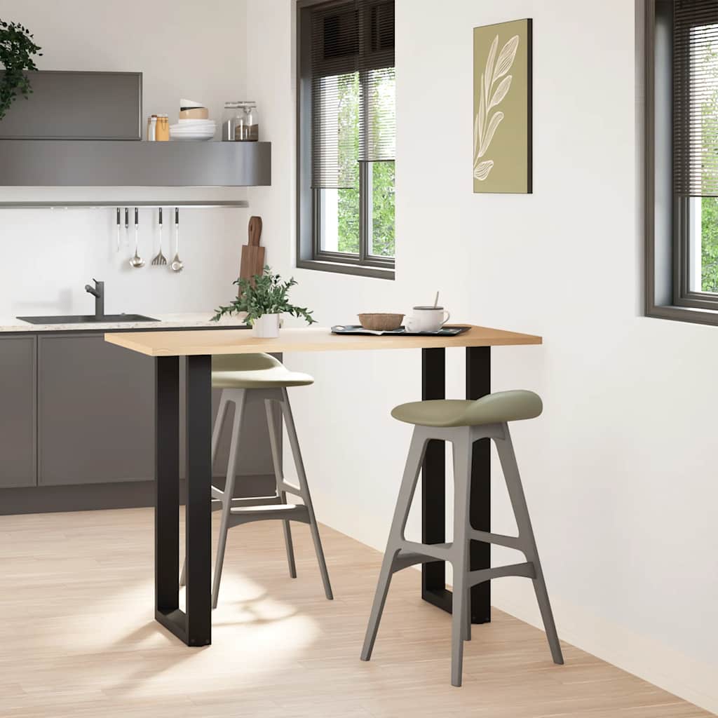 Pieds de table de bar en U 2 pièces Noir 40 x (100-101) cm Acier - XIOS