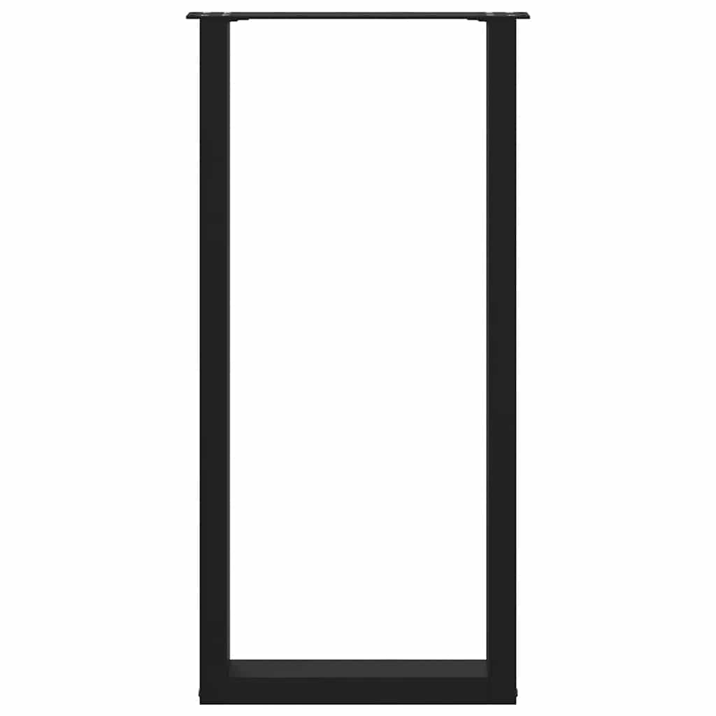 Pieds de table de bar en U, 2 pièces, noir, 50 x (100-101) cm, acier - XIOS